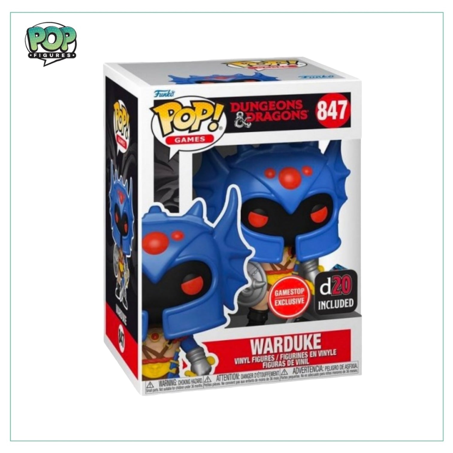 Warduke #847 Funko Pop! - Dungeons & Dragons - GameStop Exclusive - D20 Included - Angry Cat