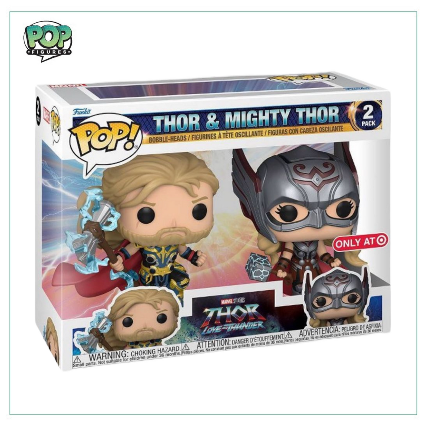 Thor & Mighty Thor Funko Pop! 2 Pack Thor: Love & Thunder - Target Exclusive - Angry Cat