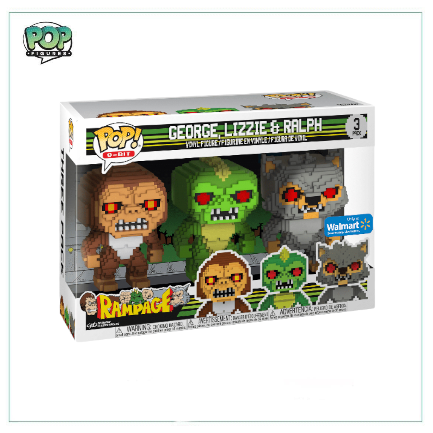 George Lizzie & Ralph Deluxe Funko 3 Pack! Rampage 8-Bit - Walmart Exclusive - Angry Cat